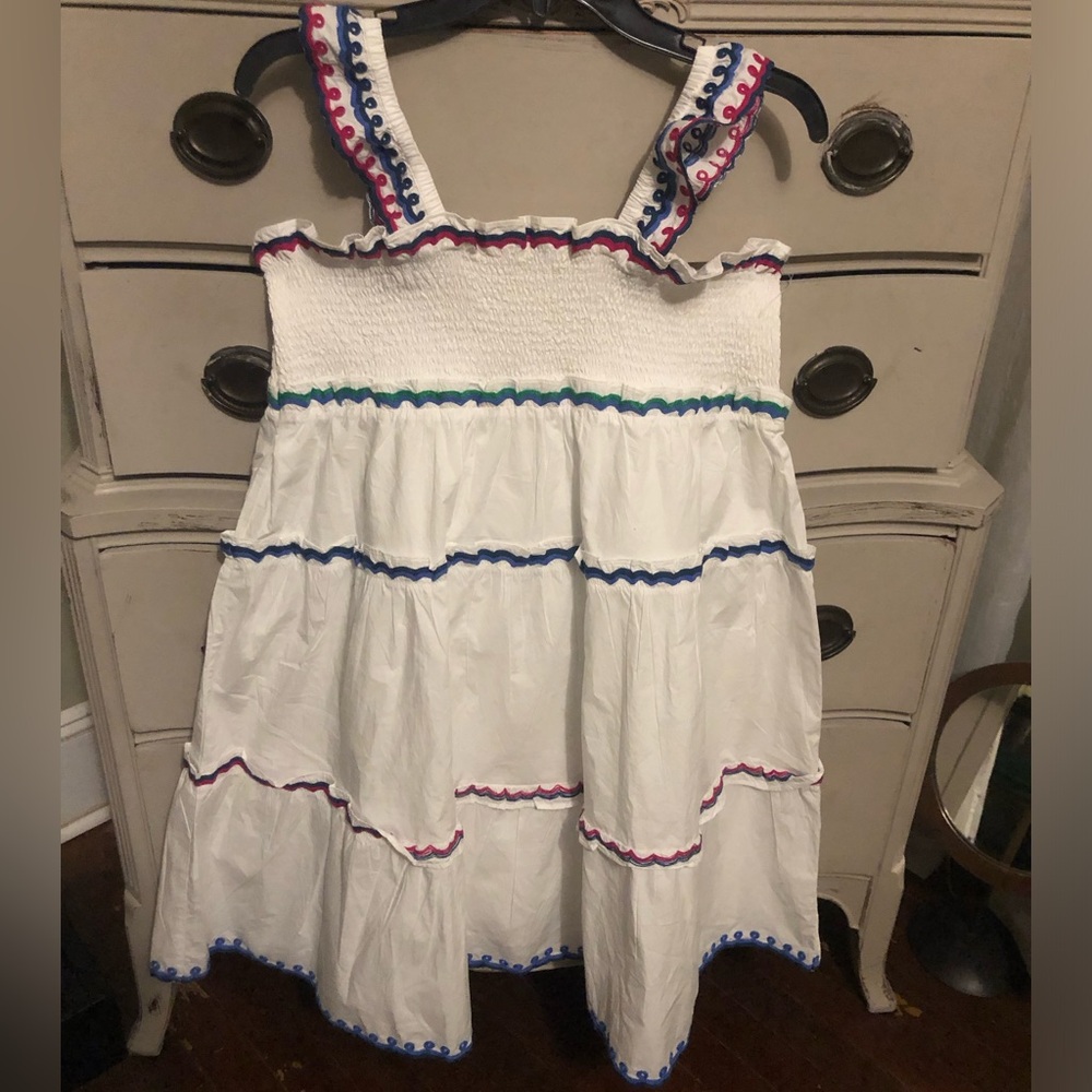 Roller Rabbit Tiered Embroidered Summer Dress Size 14